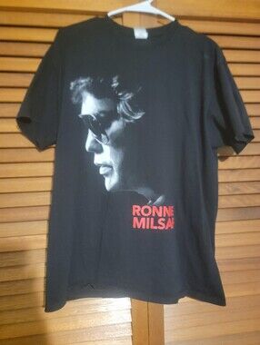 Gildan Black Ronnie Milsap Graphic Tee with Red Logo LG